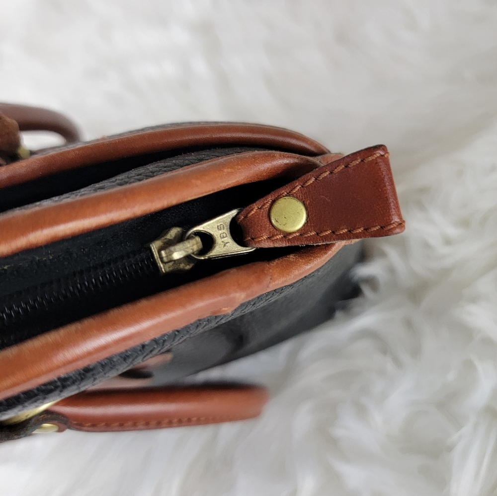 Liz Clyborne Black and Brown Leather Satchel - Picture 12 of 16